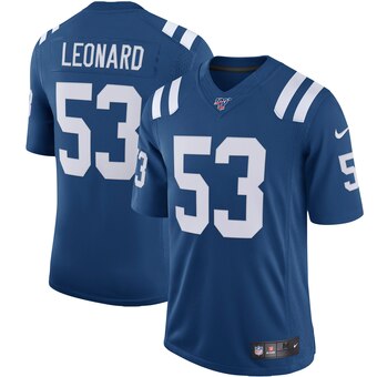 Men's Indianapolis Colts #53 Darius Leonard Blue 2019 100th Season Vapor Untouchable Limited Stitched NFL Jersey